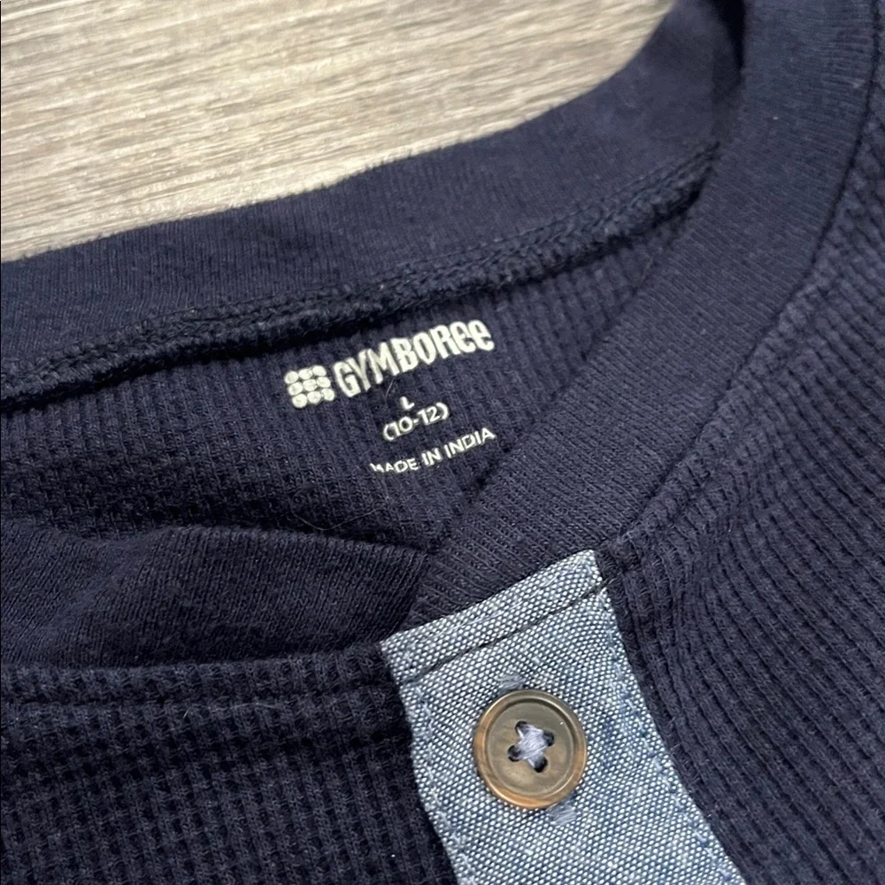 Gymboree Navy Long Sleeve Tee with Button Detail